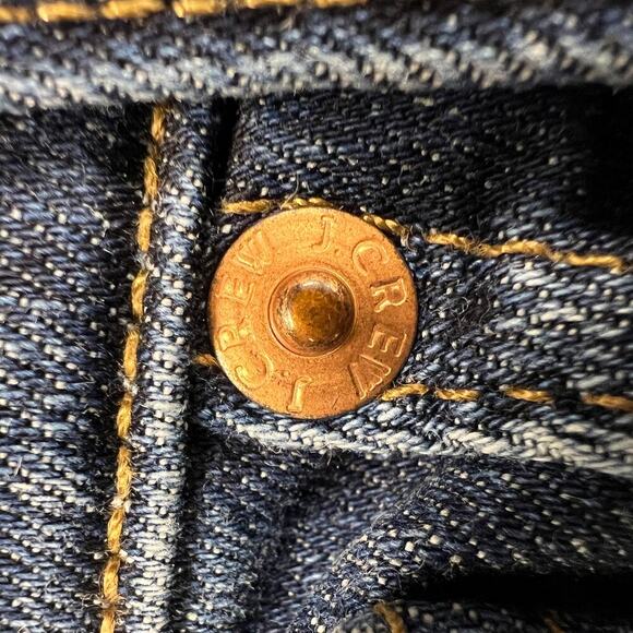 J. Crew 9” Billie Demi Boot Crop Dark Wash Fray Hem Button Fly 26 Inseam Size 28 - Picture 10 of 16